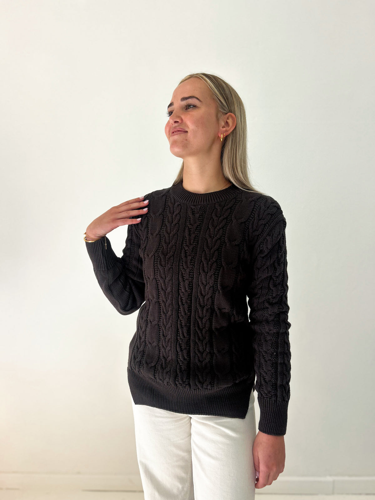 Cable Knits Dark Brown