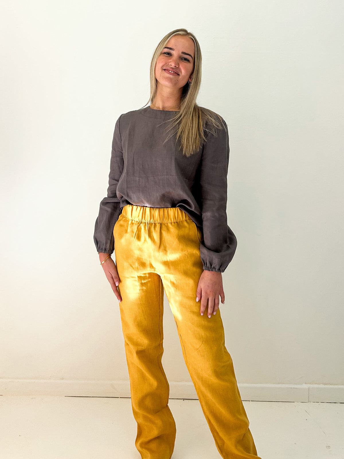 Mustard Breeze Linen Pants