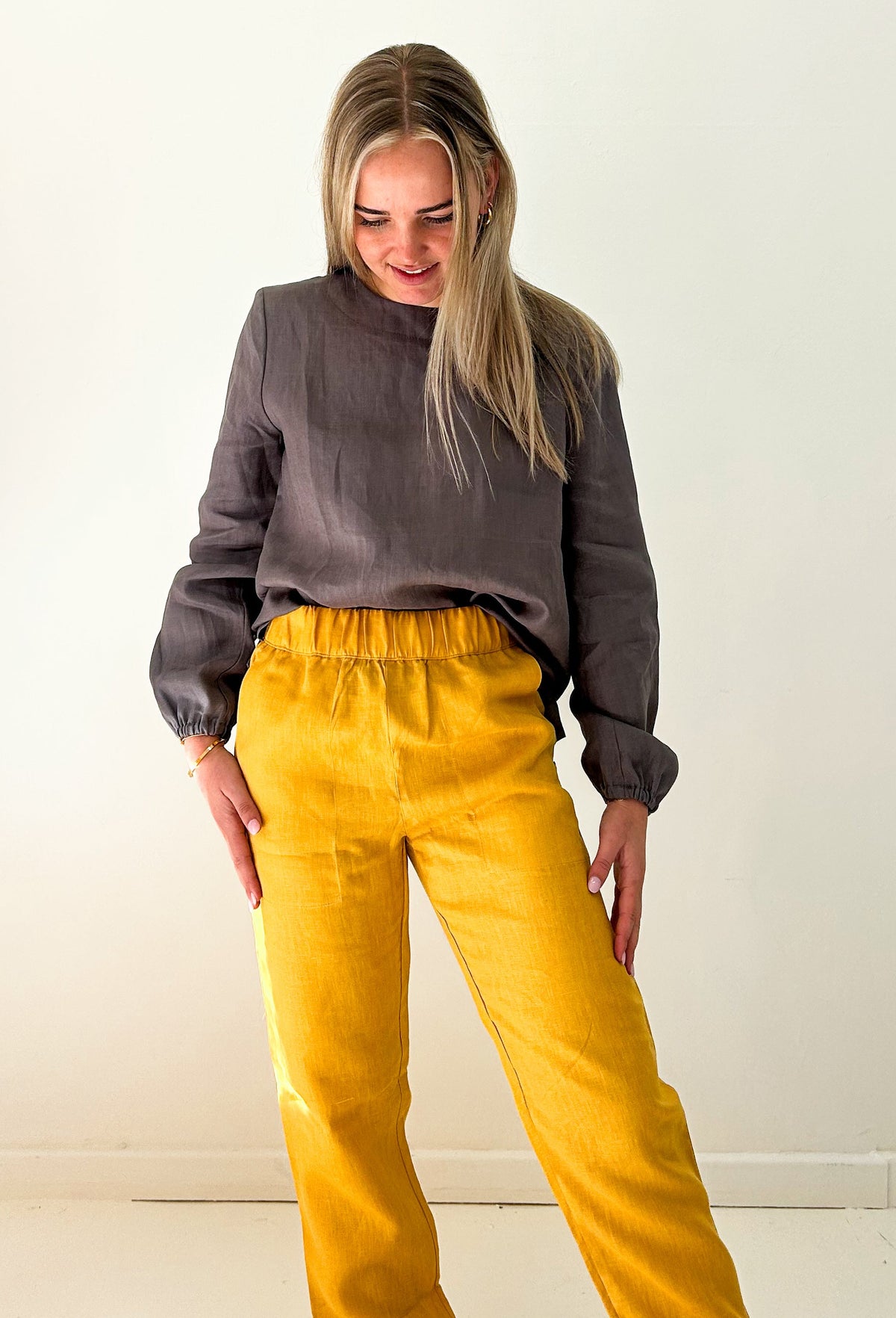 Mustard Breeze Linen Pants