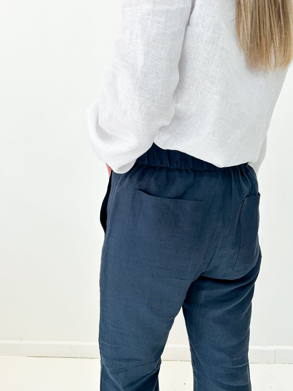 Navy Breeze linen pants